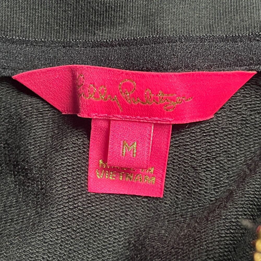 Lilly Pulitzer Skipper Solid Popover Dress Onyx Black Long Sleeve Women's Medium - Picture 6 of 7